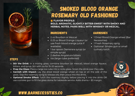 Smoked Blood Orange Rosemary Old Fashioned (Bourbon or Mezcal)