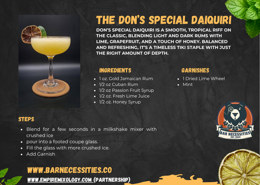 Don’s Special Daiquiri blended cocktail with dehydrated lime wheel and mint – Bar Necessities recipe
