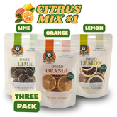 Dried citrus trio pack with orange, lemon, and lime slices for cocktail garnishes and baking