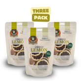 Three resealable bags of dried lemon slices, perfect for cocktails and baking