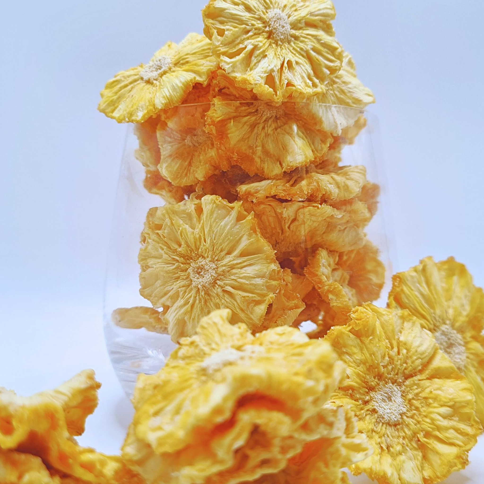 Dried baby pineapple slices 3-pack with 45+ golden rings for tropical cocktails and desserts
