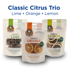 Classic Citrus Trio – Dried Lime, Orange & Lemon Cocktail Garnishes (45+ Slices)
