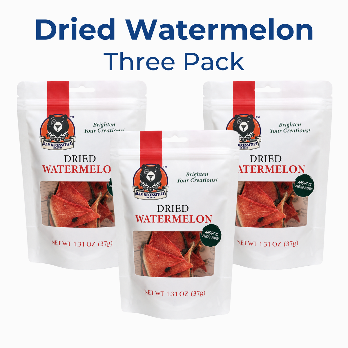 Dried Watermelon Cocktail Garnish Slices – Sweet Summer Red (15+ Pieces)