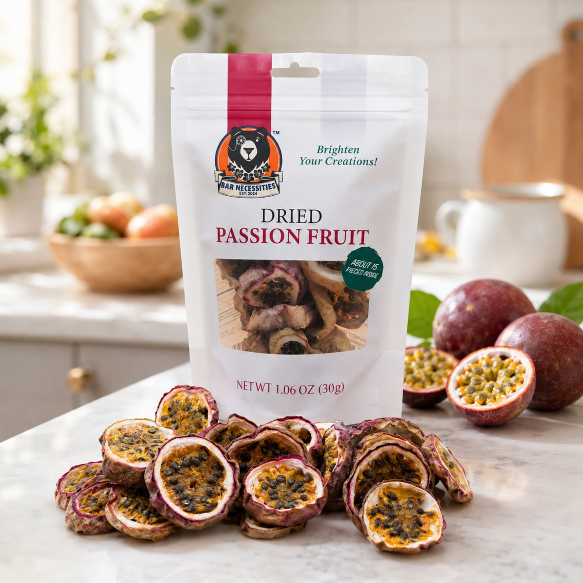 Dried Passion Fruit Cocktail Garnish Slices – Tropical Tart (15+ Pieces)