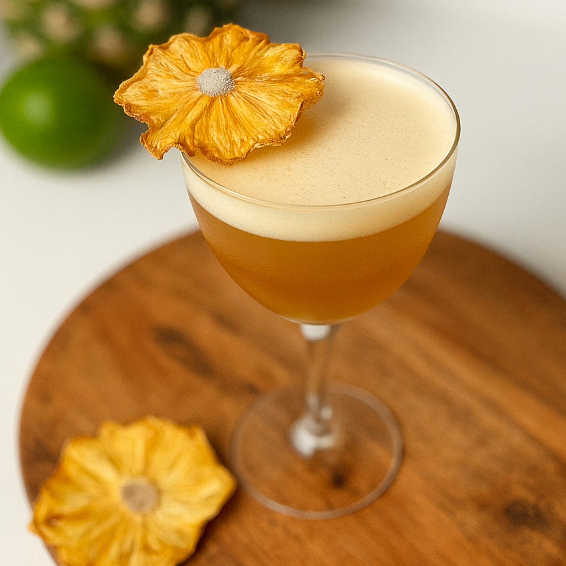 Dried tropical pineapple slices with no additives, perfect for culinary presentation and gifting