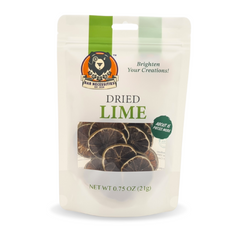Zesty dried lime slices with bold citrus fragrance and earthy appearance