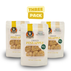 Dried baby pineapple slices 3-pack with 45+ golden rings for tropical cocktails and desserts

