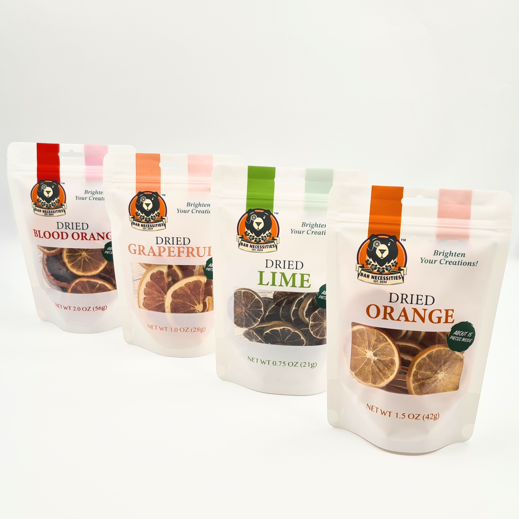 Citrus Dried Fruit 4-Pack – Orange, Lime, Blood Orange & Grapefruit Slices