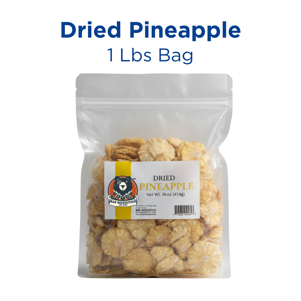 Dried Pineapple Cocktail Garnish Pieces – 1 lb Bulk Bag