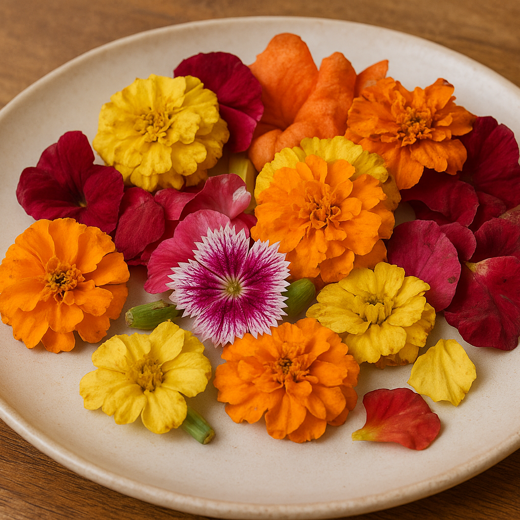 Beautiful edible flower assortment ideal for chefs, mixologists, and event stylists

